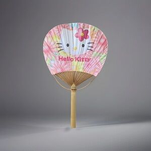 Bamboo Paper Fan Sanrio 1999 Hello Kitty Vintage Tokyo Japan‎